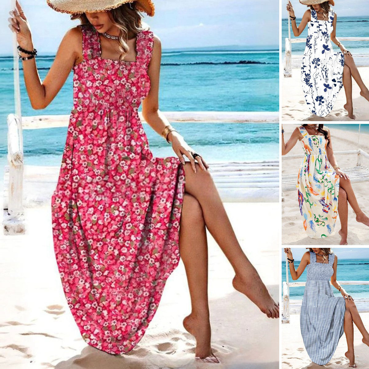 🔥Vruće prodavano❗❗❗【S-3XL】🌈👗Ljetna halja na naramenice s printom 2025. godine🌷