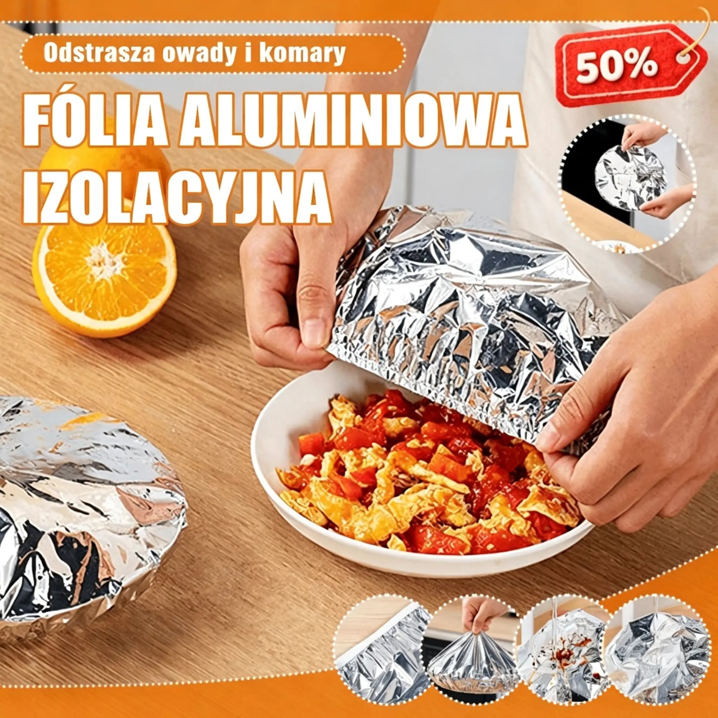 📢📢 RABAT 50%!⏰【100 sztuk】 Pokrywa izolacyjna z folii aluminiowej