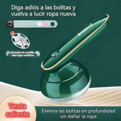 👚🧶 Quitapelusas eléctrico portátil multifuncional: elimina pelusas profesionalmente en prendas de lana, punto y algodón, dejando la ropa como nueva