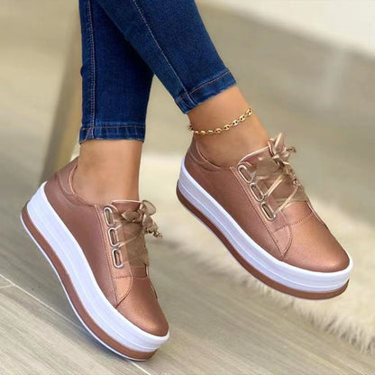 Nowe damskie buty codzienne z okrągłym noskiem i grubą podeszwą (35–43)
