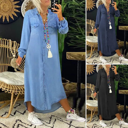 👘 50% zniżki💥【40-120kg】Nowa sukienka jeansowa w większych rozmiarach ✅️Płatność przy odbiorze