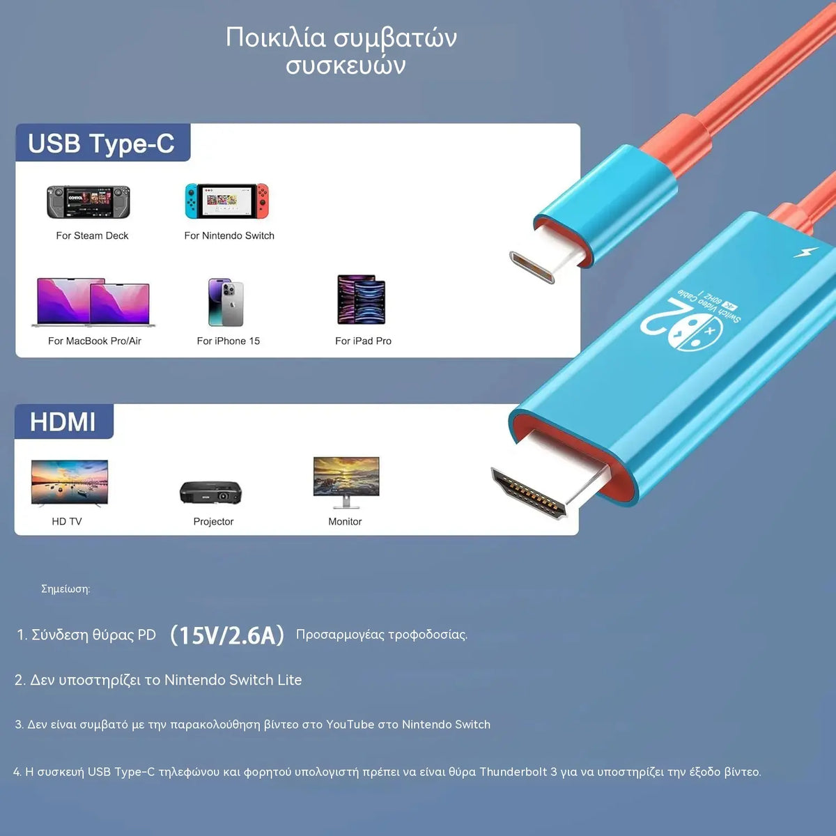🔥 OGRANIČENA PONUDA: 50% popusta! 🔥 USB-C na HDMI adapter za Switch