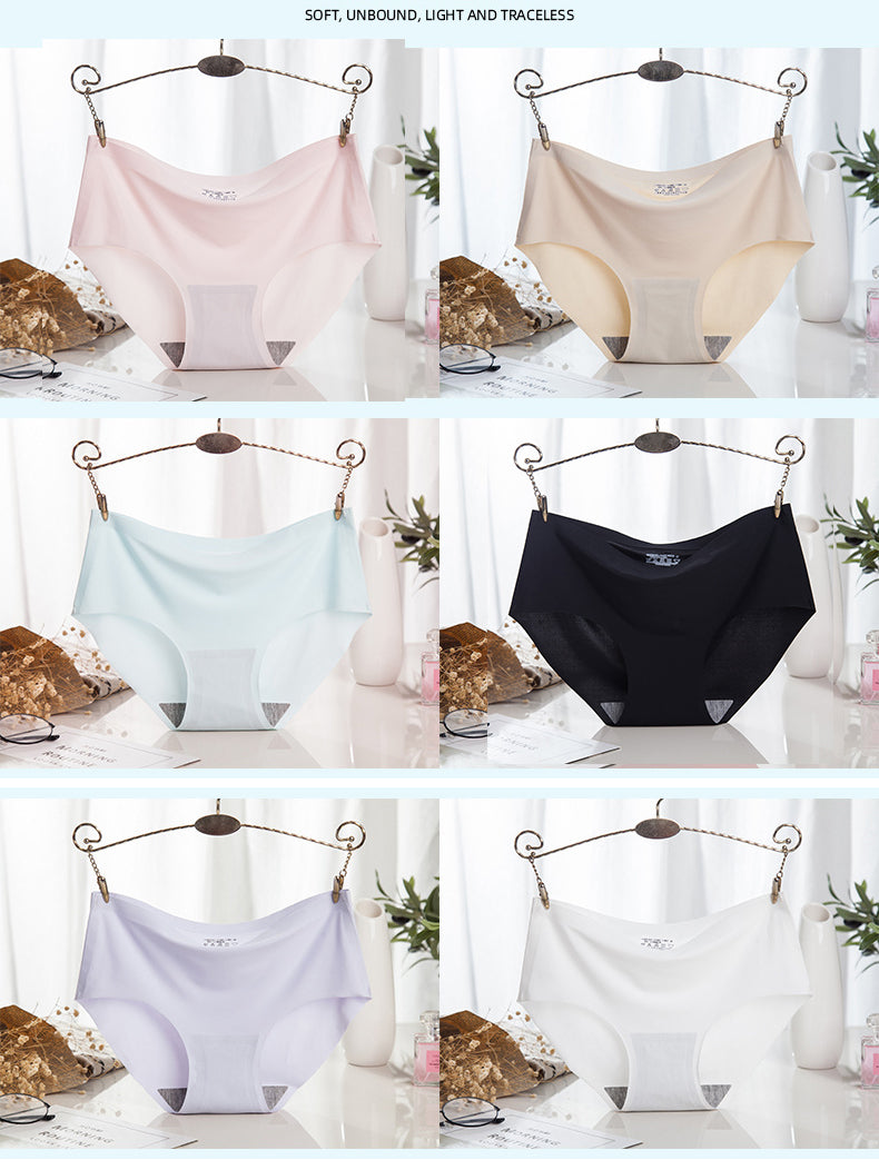 🛒【Compra 3 y llévate 3 gratis】Bragas invisibles de seda helada de talle medio para mujer