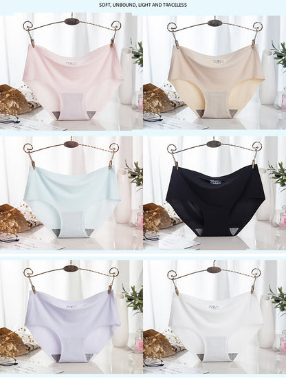 🛒【Compra 3 y llévate 3 gratis】Bragas invisibles de seda helada de talle medio para mujer