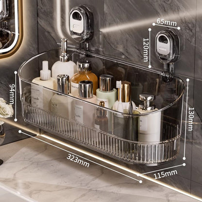 🍽️🧺Estante de almacenamiento con ventosa sin perforaciones, escurridor de pared para cocina y baño