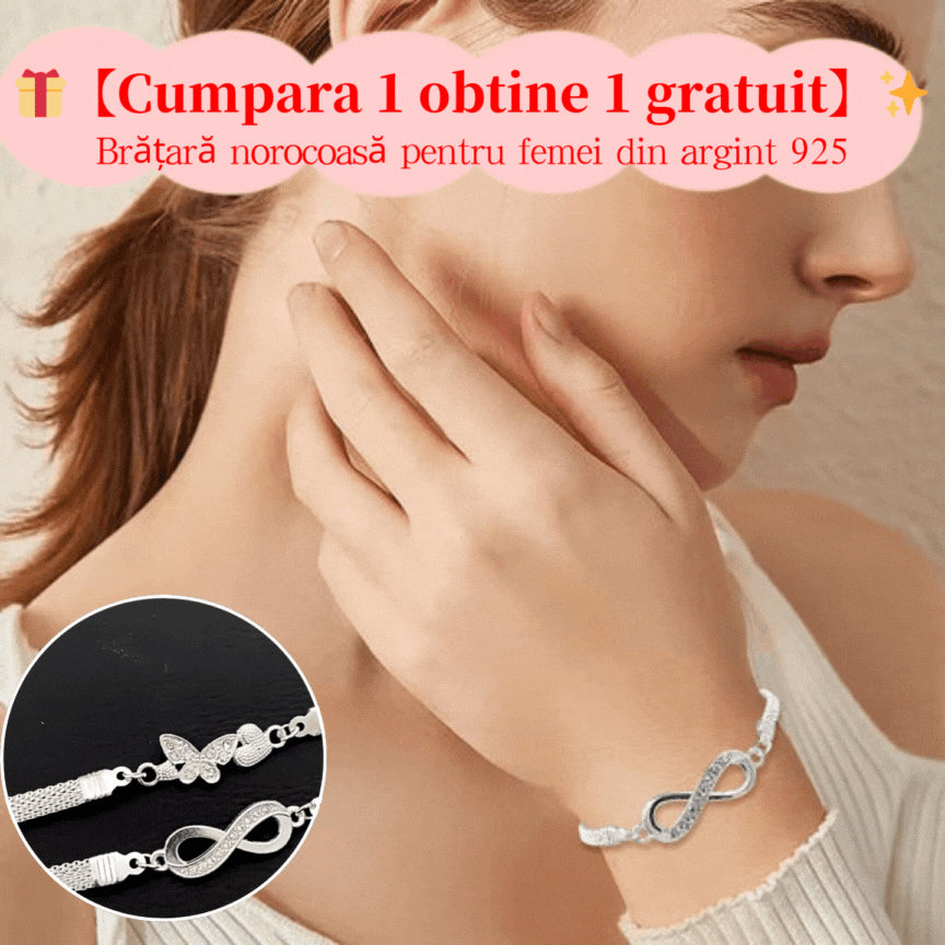 【🎁Kup jeden, a drugi dostaniesz gratis】✨Nowa damska bransoletka na szczęście w kształcie serca ze srebra próby 925, prosty design