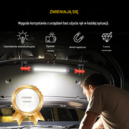 📢💡 Akumulatorowa lampa robocza 4 w 1: praca bez użycia rąk, w każdym miejscu.