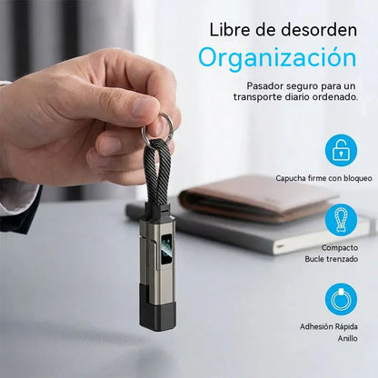 🔥PROMOCIÓN ESPECIAL 50% DE DESCUENTO🔥 Cable de carga con llavero y pantalla digital 4 en 1