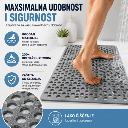 🛁【70x38cm】Protuklizna i antibakterijska sigurnosna prostirka za tuširanje🚿 Učinkovito sprječava padove i ozljede