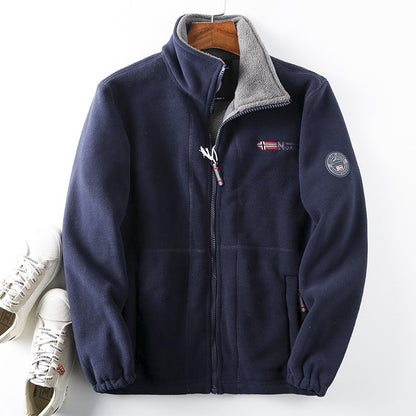 Abrigo grueso de lana para hombre con forro de peluche, disponible en tallas grandes, cálido y cómodo para otoño e invierno