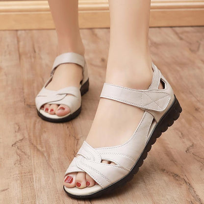 🥰【35-41】Sandalias planas con velcro de talla grande para mujer de verano 2025