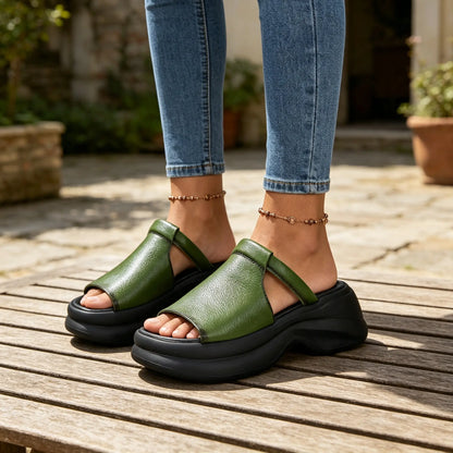 🔥【Compra 1, llévate 1 gratis】🔥【35-40】👡Nuevas sandalias de mujer con suela gruesa y diseño de "boca de pez", que aumentan la altura (altura del tacón: 6 cm)