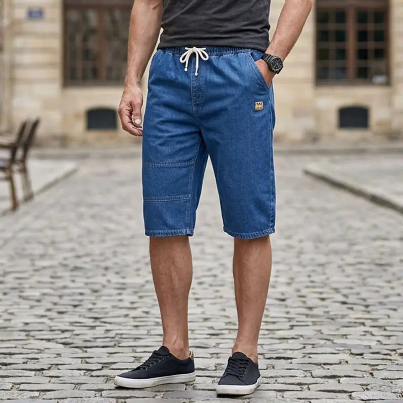 🔥【Zniżka ograniczona czasowo】【M-8XL】🔥 Męskie szorty jeansowe o długości 3/4, dopasowane i modne na lato