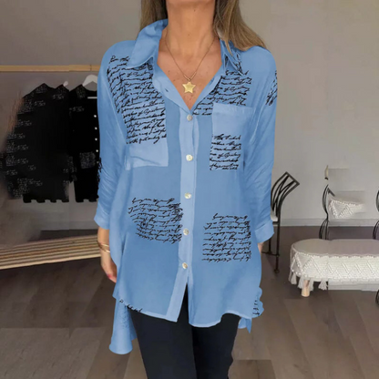 🎁👚【S-5XL】💖2026 nowa modna koszula z nadrukiem na klapach, modna odzież wierzchnia, wygodna i oddychająca