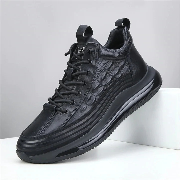 🔥【Oferta ograniczona czasowo】【Rozmiary 38-44】Luksusowe trampki z wytłoczonym wzorem krokodyla, wygodna amortyzacja, niewidoczne zwiększenie wzrostu