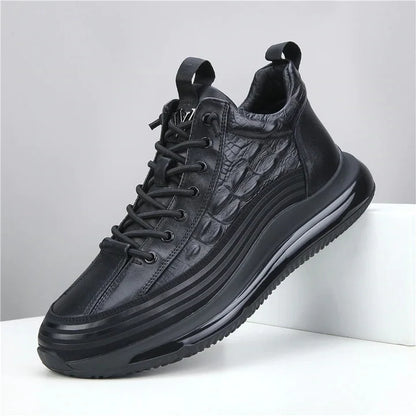 🔥【Oferta ograniczona czasowo】【Rozmiary 38-44】Luksusowe trampki z wytłoczonym wzorem krokodyla, wygodna amortyzacja, niewidoczne zwiększenie wzrostu