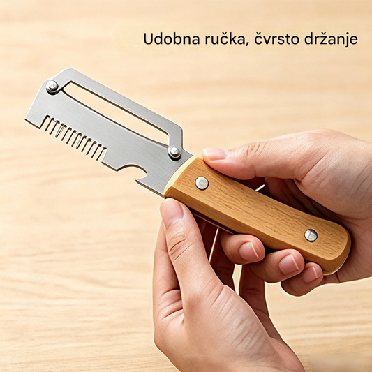 ✅Kupite 1, dobijte 1 gratis (2 artikla) 🧅🔪 Višenamjenski kuhinjski guljač 3 u 1: Gulite, režite i otvarajte boce! 🔥