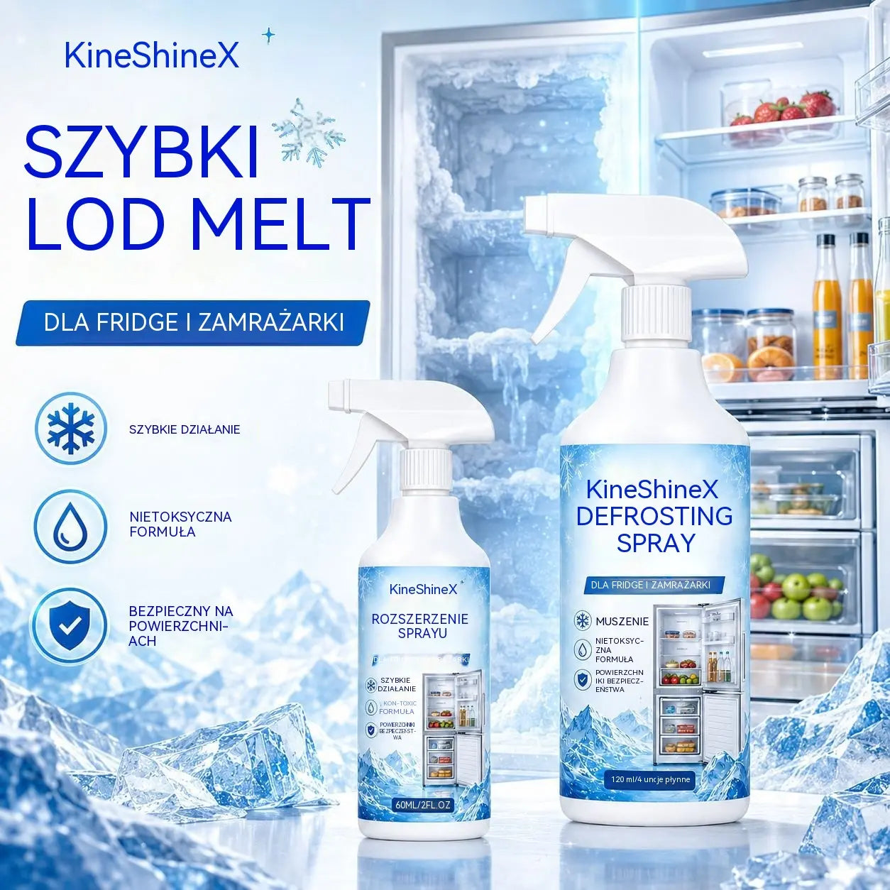 🔥【2 butelki za 109 zł】❄️ Nowy spray do odmrażania 2026 🧡 Szybko usuwa lód z zamrażarki