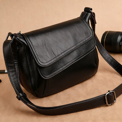 Дамска чанта за рамо от мека кожа с голям капацитет