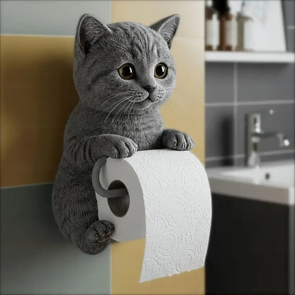 🐱【Nowość】Uroczy uchwyt na papier toaletowy z motywem kota, ścienny uchwyt na papier toaletowy, uroczy kotek, przechowywanie papieru toaletowego