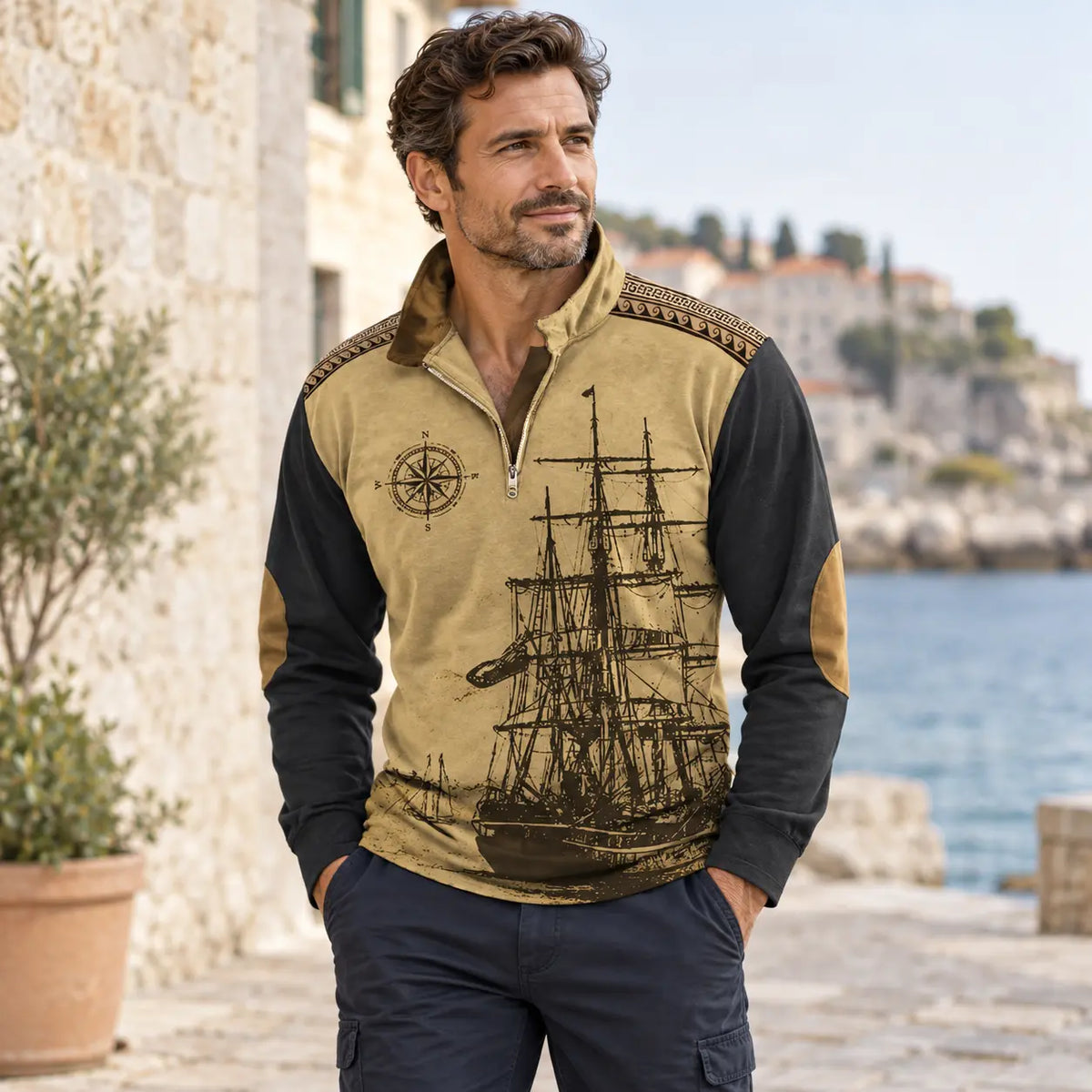 【XS-5XL】🔥Oferta ograniczona czasowo: 50% taniej🔥 Męska koszulka polo ze stójką w stylu marynarskim – Nowy model 2026 – Miękka i wygodna