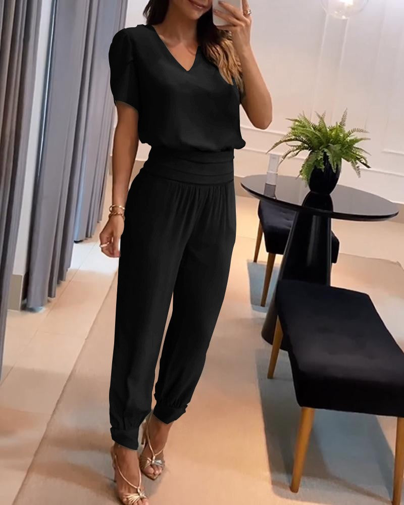 🔥【Zniżka ograniczona czasowo】【S-2XL】🔥Dwuczęściowy damski komplet w casualowym stylu，Dwuczęściowy komplet podkreślający szczupłą talię