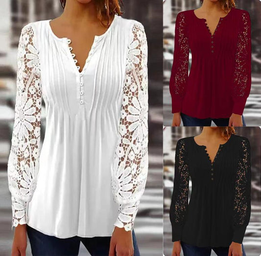 🎁【Zniżka ograniczona czasowo】【S-3XL】🔥💥Wysokiej jakości tkaniny jedwabne zbierane są raz na trzy lata,Ażurowe koronkowe wykończenia pozwalają wyrazić osobisty styl, nie będąc przy tym krzykliwymi.