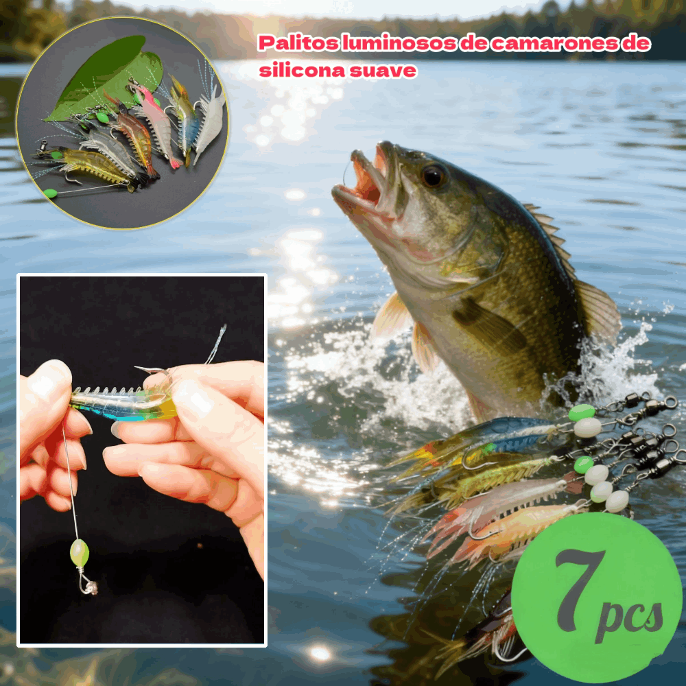 🐟【7 kusov】Mäkké silikónové svietiace tyčinky na krevety