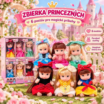 👸 Sada miniatúrnych zberateľských bábik pre dievčatká · Dlhé vlasy a pohyblivé kĺby · Séria Princezné a séria Casual · Perfektný darček!