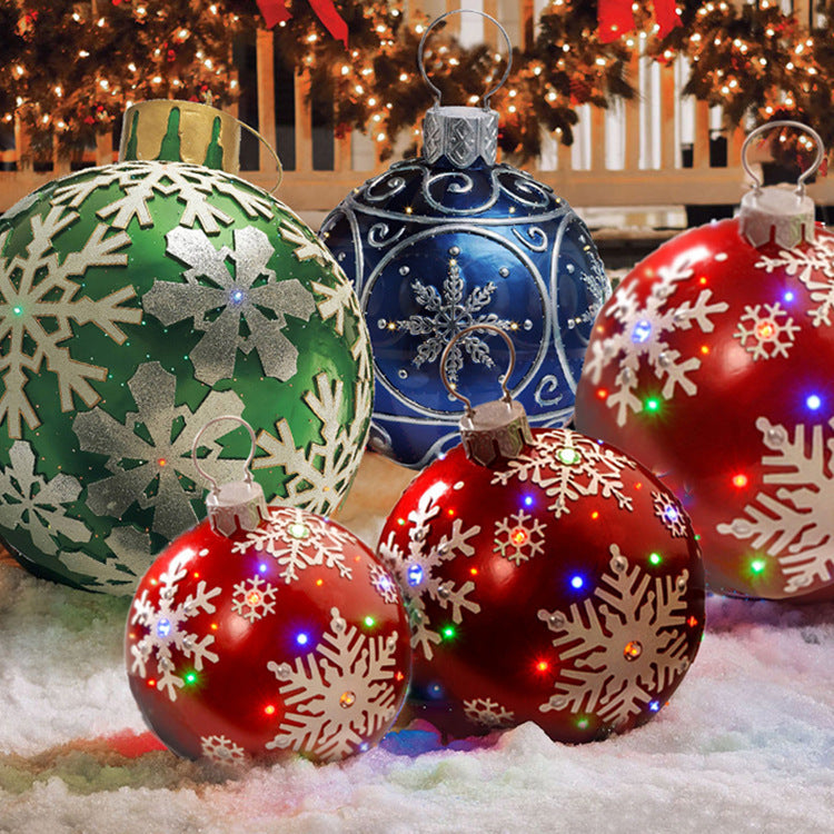 🎁🎉✨🎄Świąteczna nadmuchiwana, dekorowana piłka zewnętrzna z PVC🎅