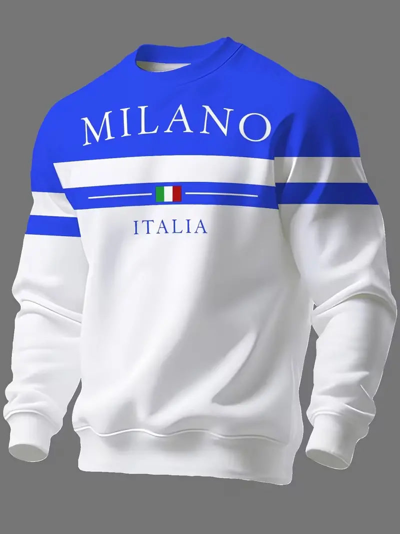✨🌟👕【S-6XL】Męskie bluzy z nadrukiem „Milano Italia”
