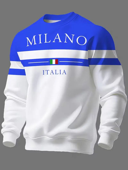 ✨🌟👕【S-6XL】Męskie bluzy z nadrukiem „Milano Italia”