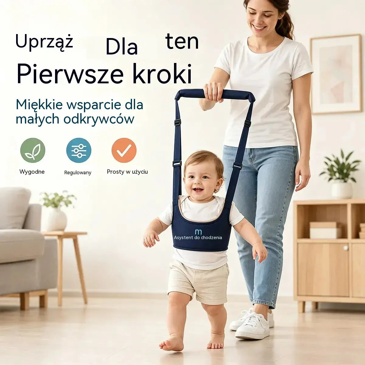 1 sztuka 99 zł  👶🍼 Szelki do chodzenia dla niemowląt | Smycz 2 w 1 dla niemowląt, wygodna, oddychająca i zabezpieczająca przed upadkiem