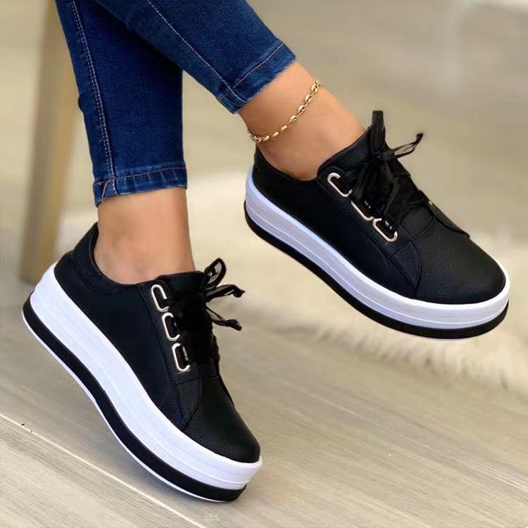 Nowe damskie buty codzienne z okrągłym noskiem i grubą podeszwą (35–43)
