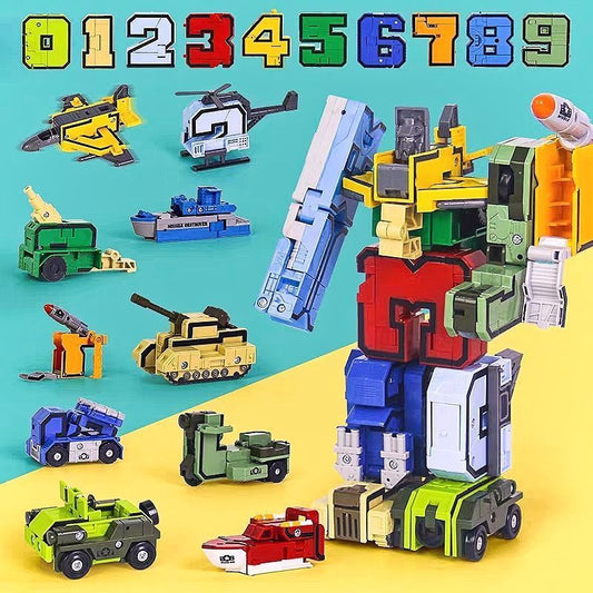 🏡【Zabawki edukacyjne dla dzieci】🌟Przekształcanie liczby deformacji Robot zabawka dla dzieci