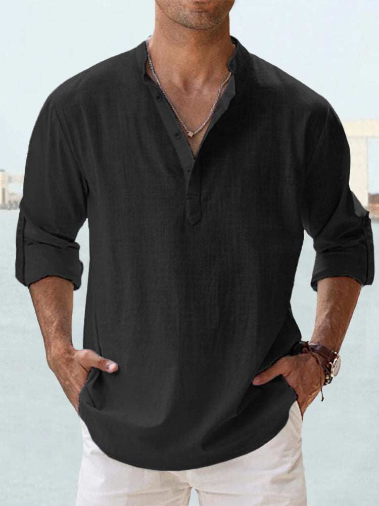 【S-5XL】Camisas de manga larga de algodón y lino para hombre, de alta calidad, de moda y muy populares en Europa y América (2025).
