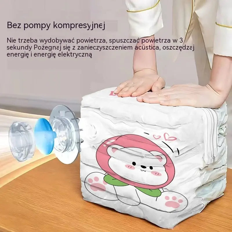 ✨🗃️ Zestaw 5 elementów 💨 Duże kompresowalne torby do przechowywania: Nie wymagają pompki, są szczelne, idealne do oszczędzania miejsca w walizce i w domu ✈️