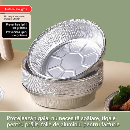 🔥Oferta specjalna🔥Jednorazowe tacki z folii aluminiowej do frytkownic powietrznych i piekarników, różne rozmiary, wielokrotnego użytku