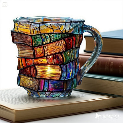 💖 Bestseller — 50% rabatu 📚 Kubek do kawy w szályká ksiógő 3D z kolorowym nadrukiem