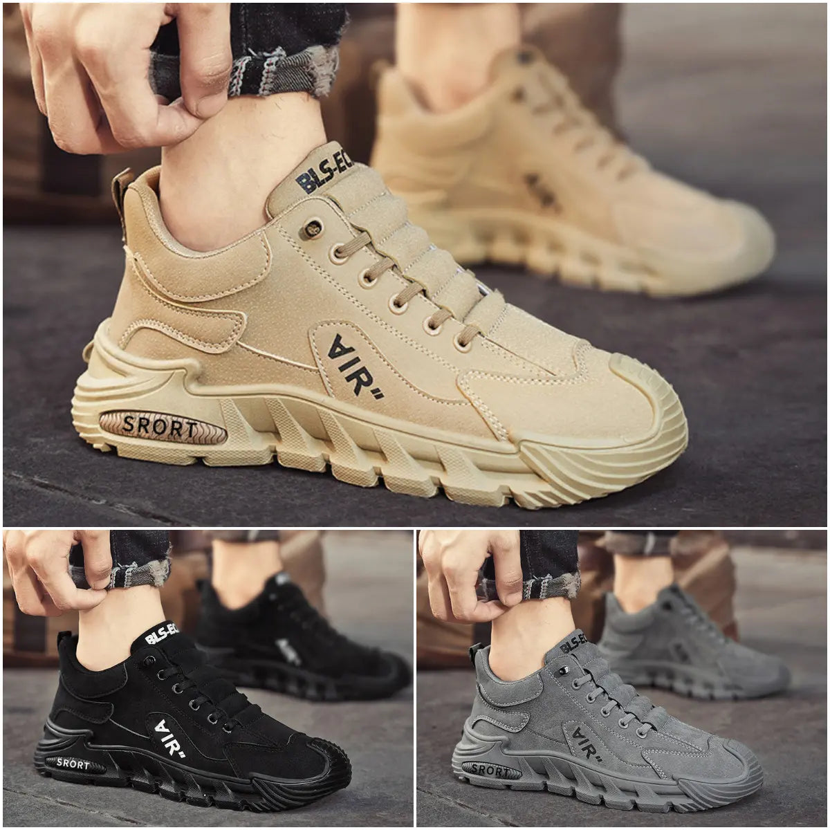 【39-44】Nowe stylowe buty casualowe dla mężczyzn, oddychające i wygodne, z wodoodporną tkaniną