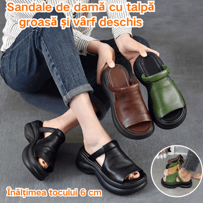 🔥【Compra 1, llévate 1 gratis】🔥【35-40】👡Nuevas sandalias de mujer con suela gruesa y diseño de "boca de pez", que aumentan la altura (altura del tacón: 6 cm)