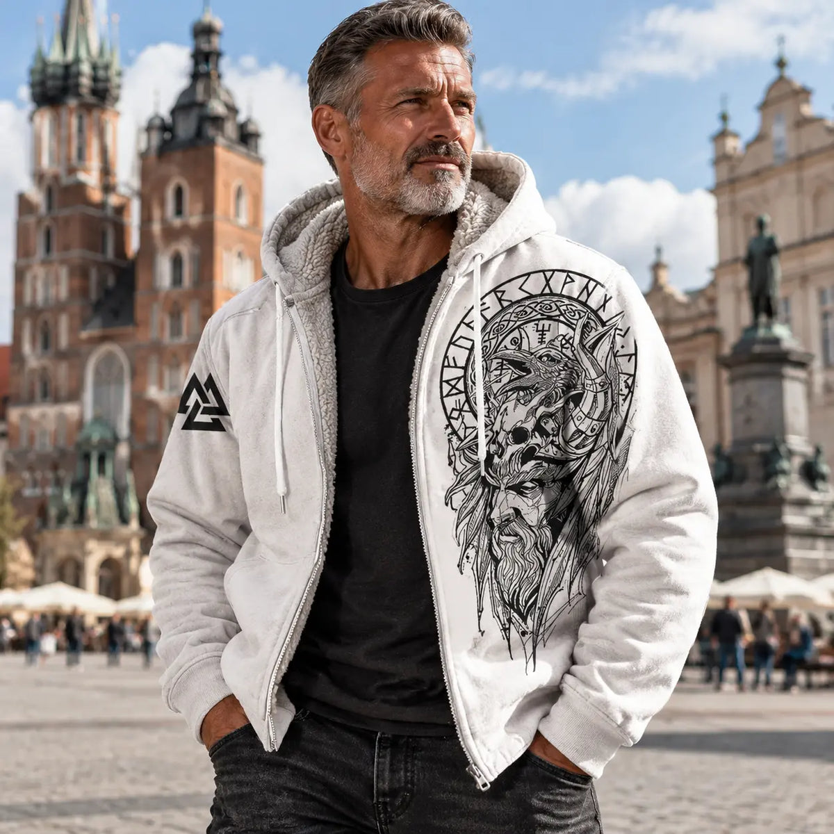 👨‍💻🧥✨【S-5XL】🔥Nowa męska bluza z kapturem i zamkiem błyskawicznym w stylu retro, z cyfrowym nadrukiem 3D