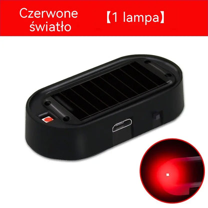 1 sztuka 89 zł 🎁🚗💥 Kompaktowa lampka ostrzegawcza LED przeciw kradzieży, zasilana energią słoneczną