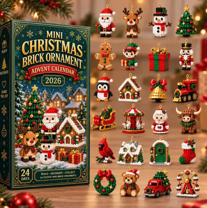 Mini adventski kalendar s 24 kućice i božićnim ukrasima od kocaka