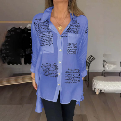 🎁👚【S-5XL】💖2026 nowa modna koszula z nadrukiem na klapach, modna odzież wierzchnia, wygodna i oddychająca