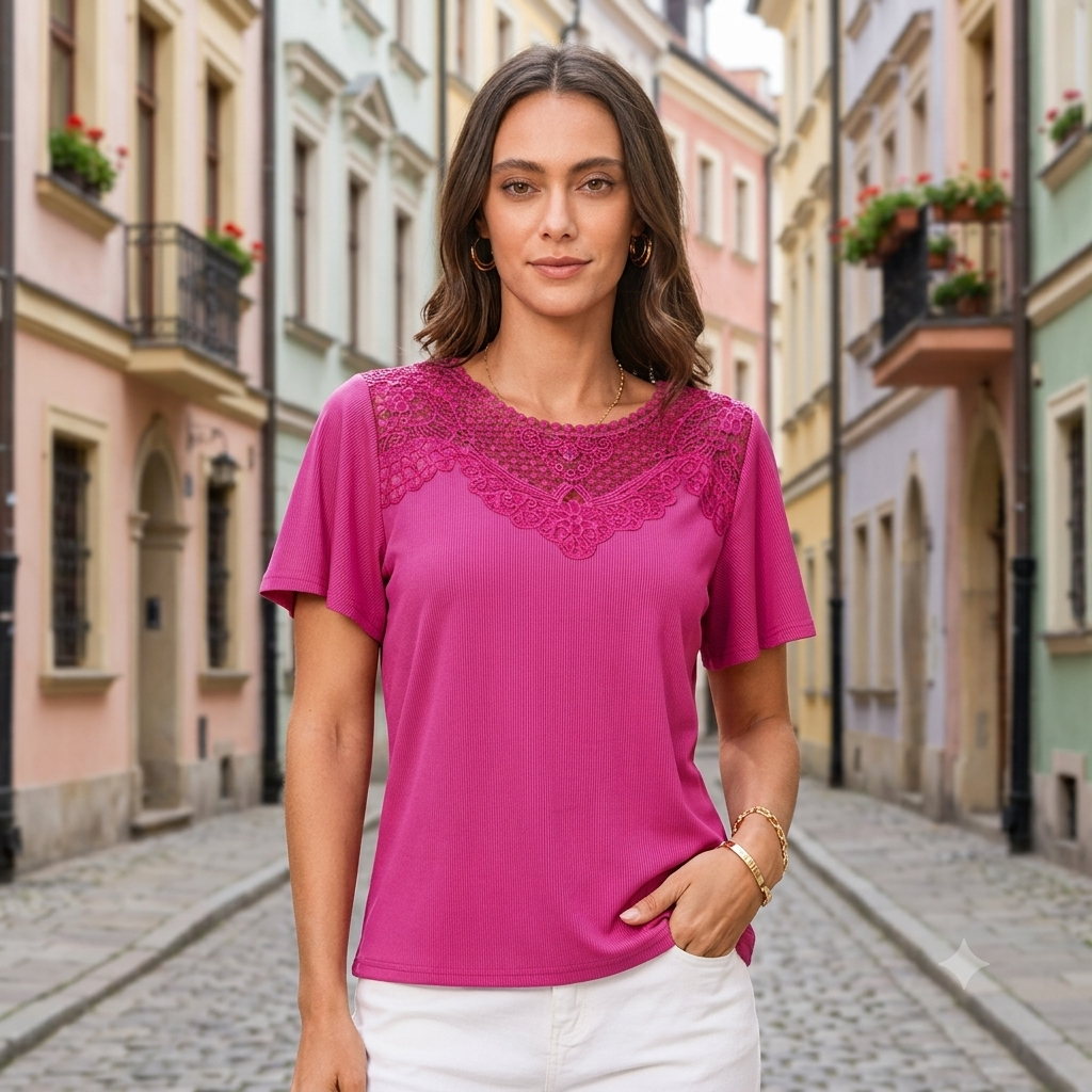 ✨【S-2XL】🎉Nowa damska koronkowa koszulka z krótkim rękawem z 2026 roku【50% zniżki】