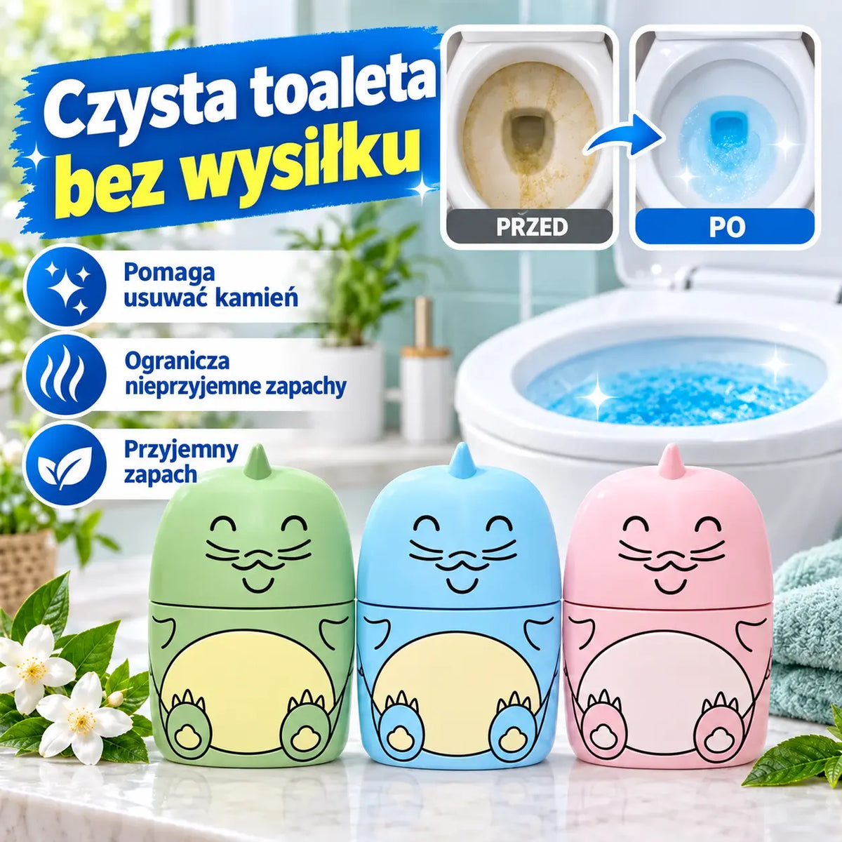 Kup środek do czyszczenia toalety za pół ceny! 💥 【Zestaw 3 sztuk】 Każde opakowanie wystarcza na 2000 spłukań – zapomnij o ręcznym szorowaniu toalety. ❤