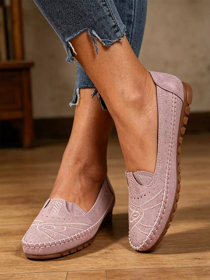 😍【36-43】Perforowane baleriny w stylu retro | Miękka podeszwa, codzienny komfort | Wsuwane, duże rozmiary