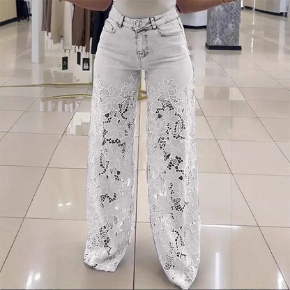 【Producto estrella】 🌸2025 Vaqueros con encaje calado y temperamento a la moda para mujer