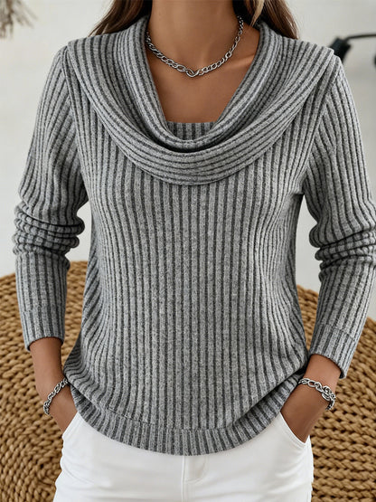 💥💥【S-3XL】Nový ležérní volný pletený top s dlouhým rukávem